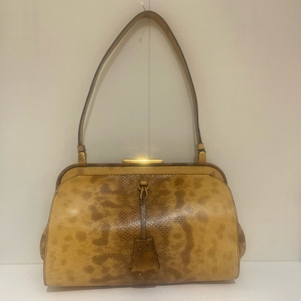 Prada Embossed Python Shoulder Bag - image 13